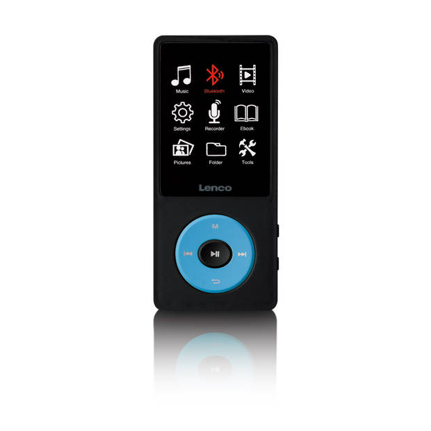MP3/MP4 speler met Bluetooth® en 8GB intern geheugen Lenco Zwart-Blauw