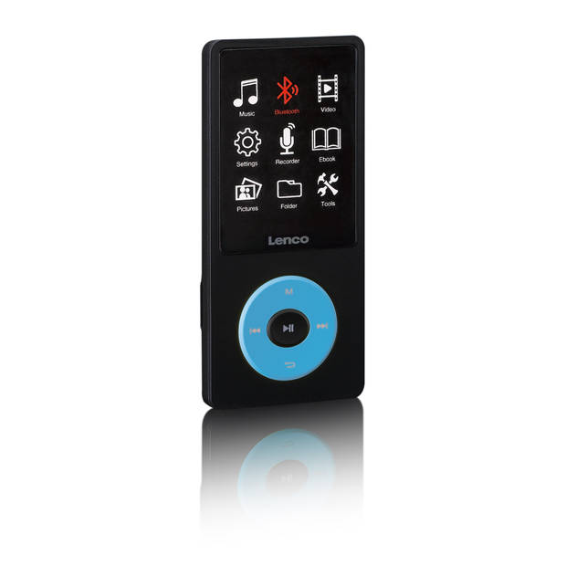 MP3/MP4 speler met Bluetooth® en 8GB intern geheugen Lenco Zwart-Blauw