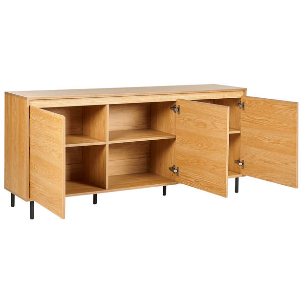 Beliani NIKEA - Sideboard-Lichte houtkleur-Vezelplaat, MDF