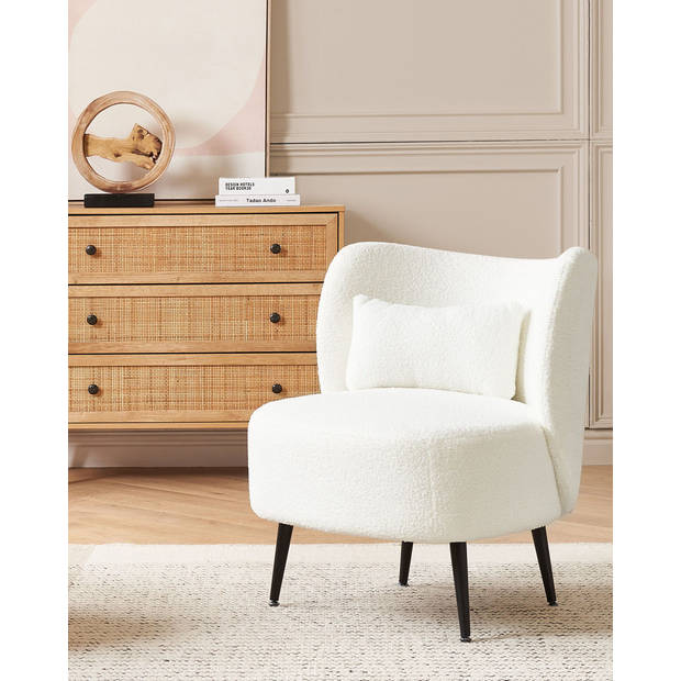 Beliani OTSBY - Fauteuil-Wit-Bouclé