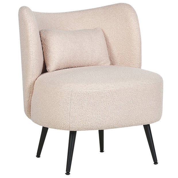 Beliani OTSBY - Fauteuil-Beige-Bouclé