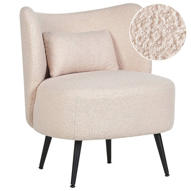 Beliani OTSBY - Fauteuil-Beige-Bouclé