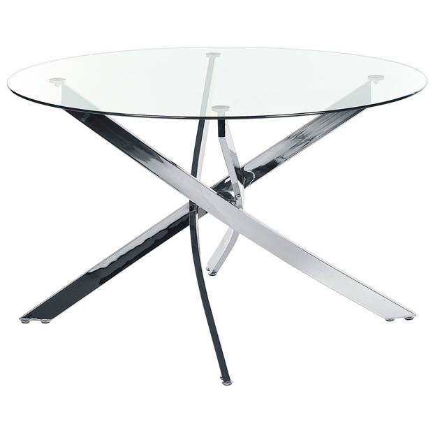 Beliani MARAMO - Eettafel-Zilver-Veiligheidsglas