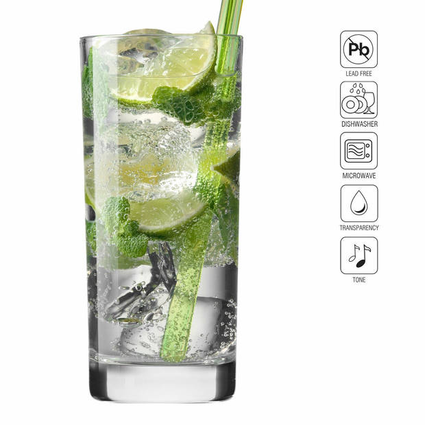 Krosno Longdrink Water Cocktail Frisdrankglas 35 CL 6 Stuk Highball