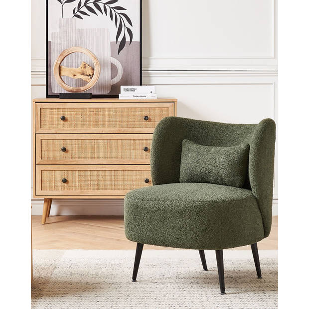 Beliani OTSBY - Fauteuil-Groen-Bouclé