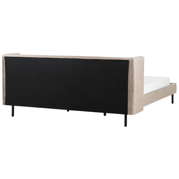 Beliani ARETTE - Tweepersoonsbed-Beige-Fluweel