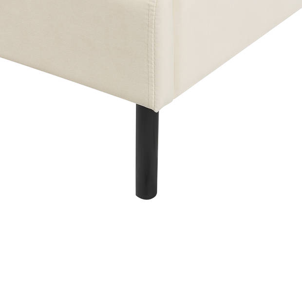 Beliani ARETTE - Tweepersoonsbed-Beige-Fluweel