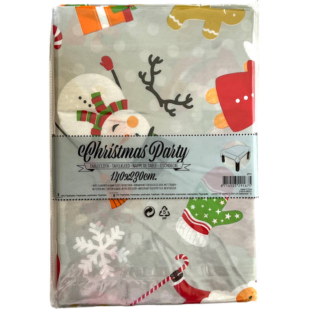 Wegwerp tafelkleed Polyester Kerst Christmas Party Tafelkleed - Grijs - 140x230 cm