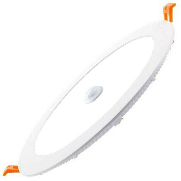 LED Downlight Slim - Facto Dury - PIR Bewegingssensor 360° + Dag en Nacht Sensor - 20W - Helder/Koud Wit 5700K - Inbouw