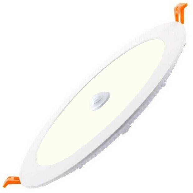 LED Downlight Slim - Facto Dury - PIR Bewegingssensor 360° + Dag en Nacht Sensor - 20W - Natuurlijk Wit 4000K - Inbouw -