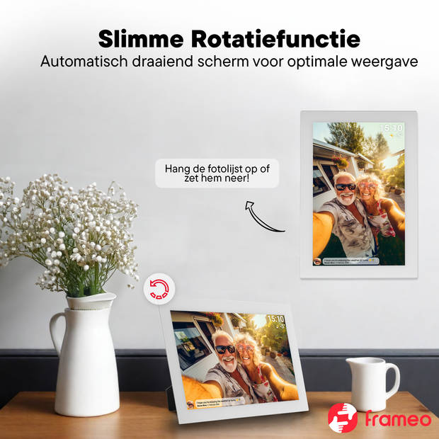 Denver Digitale Fotolijst 10.1 inch - Glas Display - Frameo App - Fotokader - WiFi - 16GB - IPS Touchscreen - PFF1037W