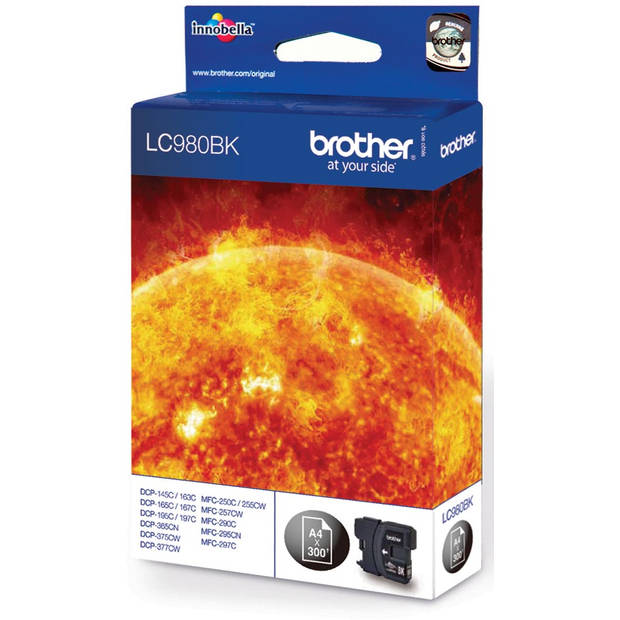 Brother inktcartridge, 300 pagina's, OEM LC-980BK, zwart