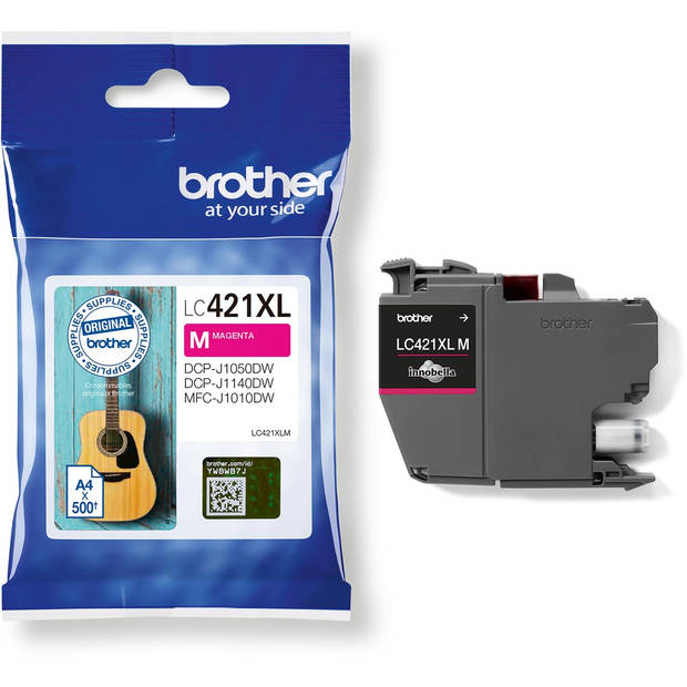 Brother inktcartridge, 500 pagina's, OEM LC-421XLM, magenta