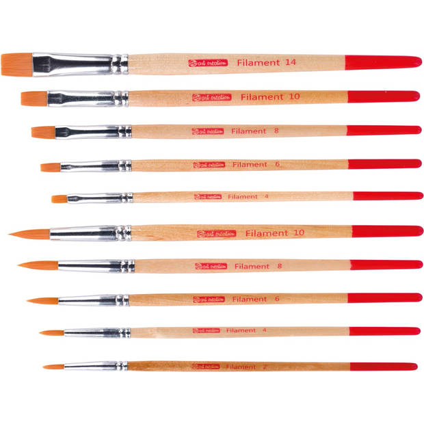 Talens Art Creation aquarelpenselen polyester assorti, set van 10 penselen