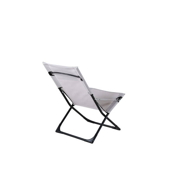 2 x Seville tuinligstoel, opvouwbare strandstoel grijs.