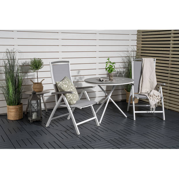 Parma salontafel tuin Ø90cm grijs-wit.