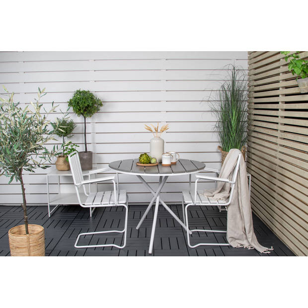 Parma salontafel tuin Ø90cm grijs-wit.