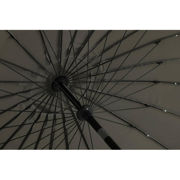 Palmetto parasol met kantelfunctie grijs.