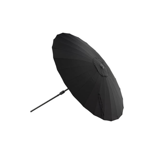 Palmetto parasol met kantelfunctie zwart.