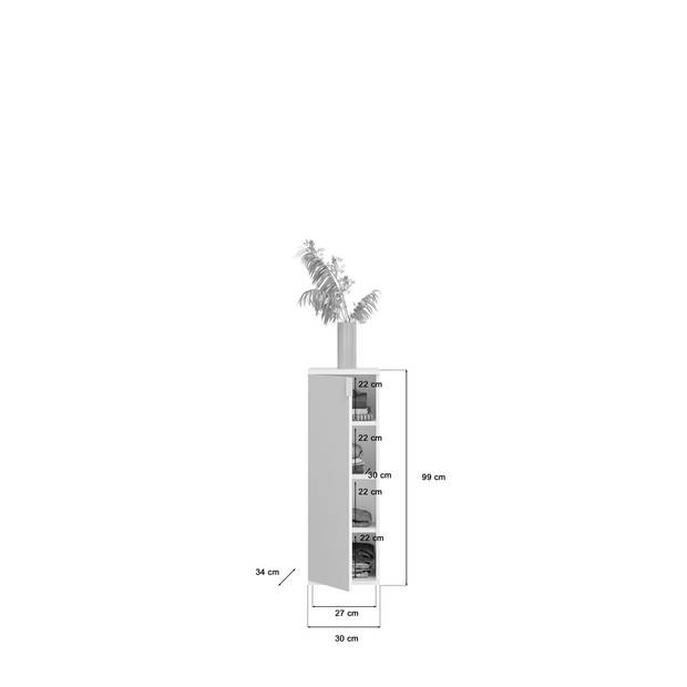 ProjektX kommode 1 deur wit.