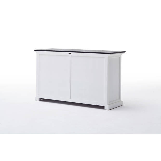 HalifaxContrast dressoir met 4 deuren en 2 lades, in wit met zwart bovenblad.