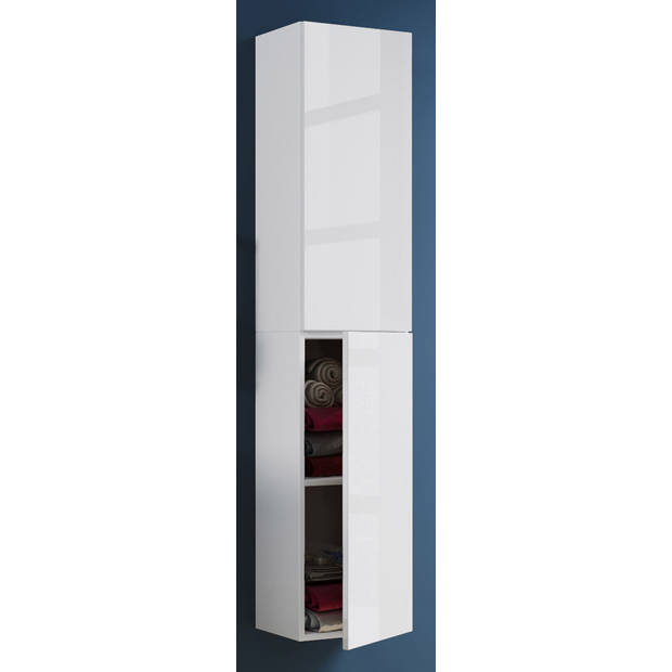 VCB11 kolomkast hoog met 2 deuren, wit.