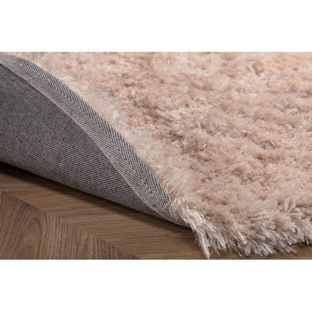 Natta vloerkleed Ø200 cm polyester beige.