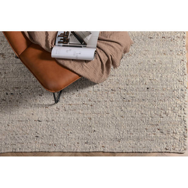 Loump vloerkleed 300x200 cm wol beige, wit.