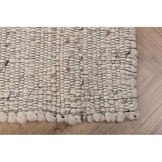 Loump vloerkleed 300x200 cm wol beige, wit.