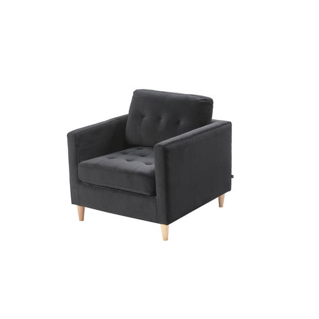 Marino fauteuil velours zwart.