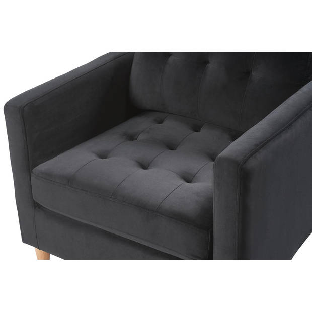 Marino fauteuil velours zwart.