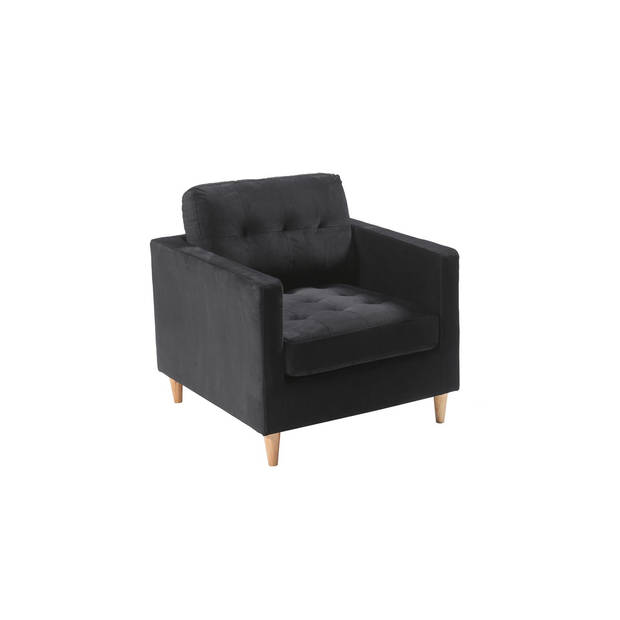 Marino fauteuil velours zwart.