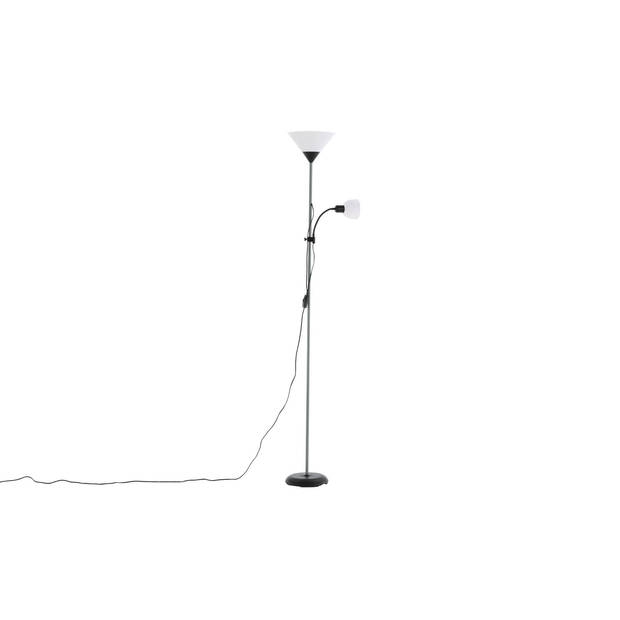 Bagasi verlichting vloerlamp 24,5x24,5x178cm plastic zwart, grijs, wit.