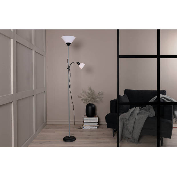 Bagasi verlichting vloerlamp 24,5x24,5x178cm plastic zwart, grijs, wit.