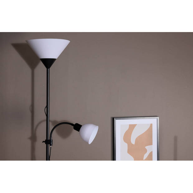 Bagasi verlichting vloerlamp 24,5x24,5x178cm plastic zwart, wit.