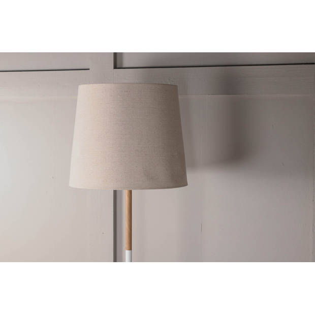 Hattman verlichting vloerlamp 36x36x165cm stof beige, wit, hout.