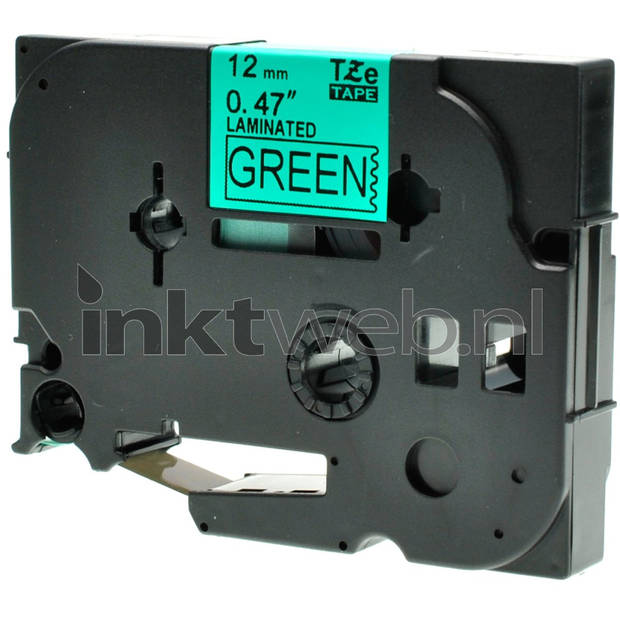 Huismerk Brother TZE-731 zwart op groen breedte 12 mm labels