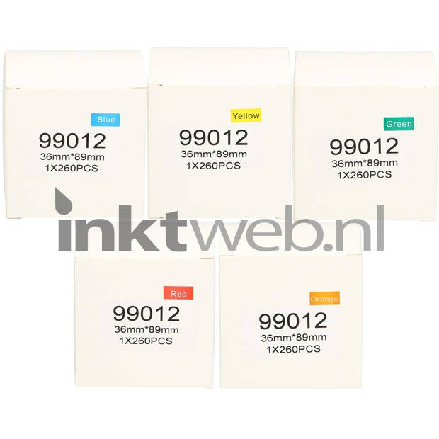 Huismerk Dymo 99012 adreslabel 5-pack 260 mm x 89 mm kleur labels
