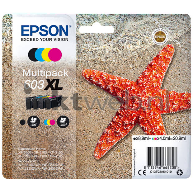 Epson 603XL Multipack zwart en kleur cartridge