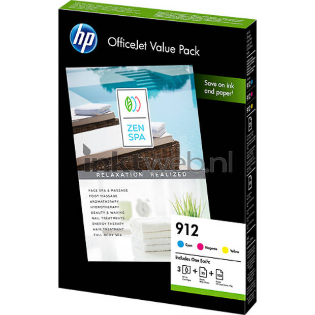 HP 912 Officejet Value pack kleur cartridge