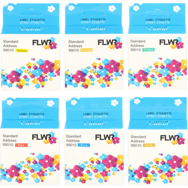 FLWR Dymo 99010 89 mm x 28 mm kleur labels