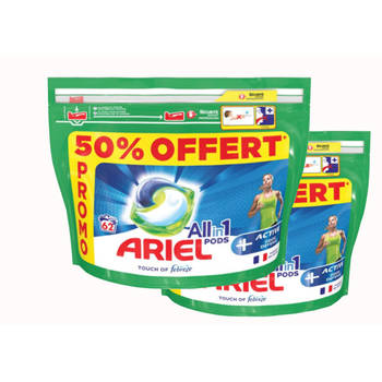 Ariel All-in-1 Pods Active- 2x62 Wasbeurten - Voordeelverpakking