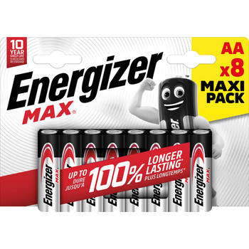 Energizer batterijen Max AA/LR06/E91, blister van 8, MaxIPACK