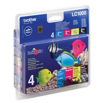 Brother inktcartridge, 400 pagina's, OEM LC-1000VALBP, 4 kleuren 4 stuks