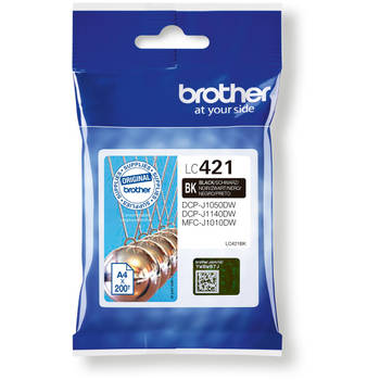 Brother inktcartridge, 200 pagina's, OEM LC-421BK, zwart