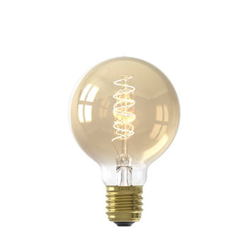 Calex Spiraal Filament LED Lamp - E27 - G80 - Goud - 3.8W - Dimbaar