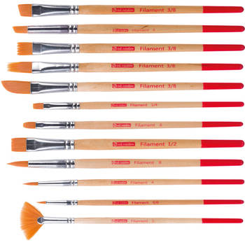 Talens Art Creation aquarelpenselen polyester assorti, set van 12 penselen 5 stuks