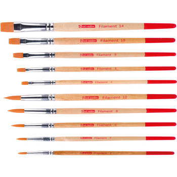 Talens Art Creation aquarelpenselen polyester assorti, set van 10 penselen