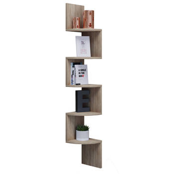 Mintis wandkast Hoekopstelling met 5 plankenSonoma eiken decor.