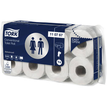 Tork toiletpapier Advanced, 2-laags, systeem T4, 250 vellen, pak van 8 rollen 8 stuks